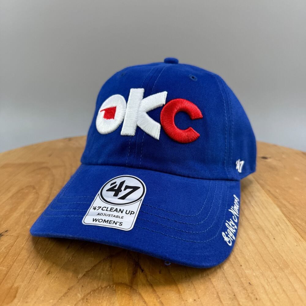 OKC 89ers Hat Cap Womens‎ Strapback Blue 47 Brand Clean Up Adjustable MiLB NEW